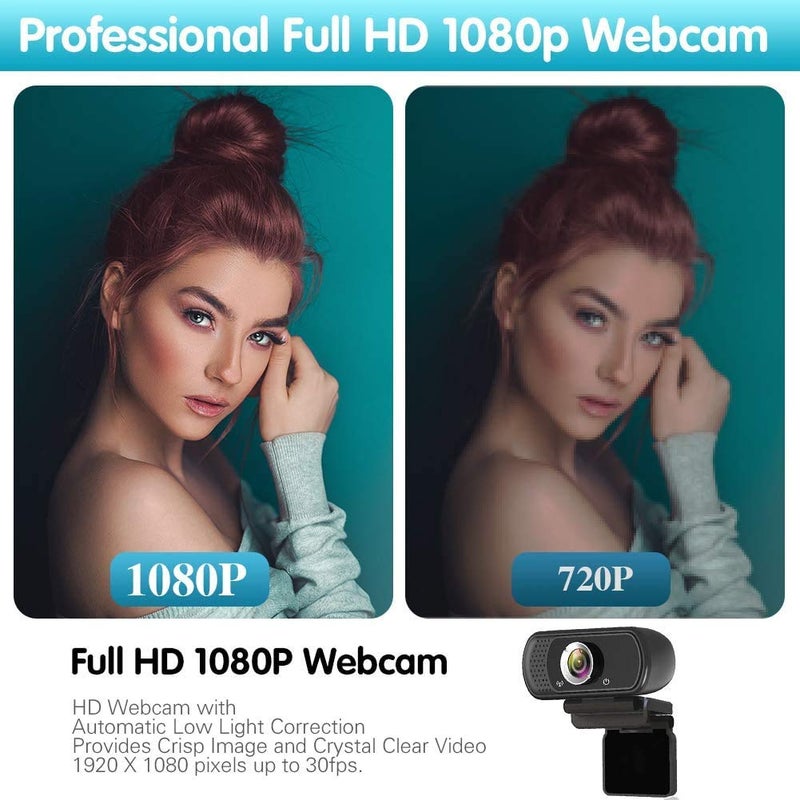 ZIQIAN كاميرا ويب HD 1080p، كاميرا بث مباشر HD مع ميكروفون ستيريو، كاميرا USB لسطح المكتب أو اللابتوب بزاوية رؤية 110 درجة، لجهاز Switch 2، مكالمات فيديو، تسجيل، مؤتمرات، بث، ألعاب - Image 5